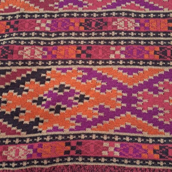 Peruvian Connection Women's Knit Dress Pima Cotton Pink Multi 3/4 Sleeves  XS/S - Picture 3 of 9